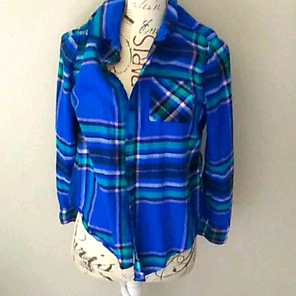 Blue collard shirt